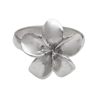 Handcrafted Sterling Silver Floral Cocktail Ring from Bali - Wangi ...