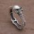 Sterling silver ring, 'Skull Champion' - Handcrafted 925 Sterling Silver Skull Ring from Bali (image 2) thumbail