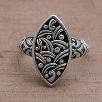 Featured review for Sterling silver cocktail ring, Unity Weave