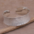 Sterling silver cuff bracelet, 'Rain Coverlet' - Etched 925 Sterling Silver Cuff Bracelet from Bali