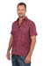 Camisa de hombre de algodón batik - Camisa de algodón de manga corta con botones para hombre