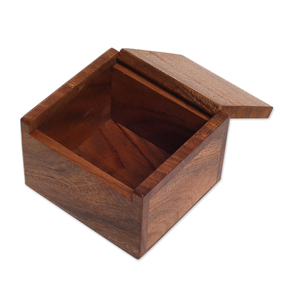 Caja decorativa de madera - Caja decorativa hecha a mano de madera de suar Gecko de Bali