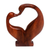 Wood sculpture, 'Swan Kiss' - Handcrafted Suar Wood Swan Couple Sculpture from Bali thumbail
