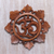 Wood relief panel, 'Petaled Om' - Handcrafted Suar Wood Floral Om Relief Panel from Bali (image 2) thumbail