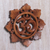 Wood relief panel, 'Petaled Om' - Handcrafted Suar Wood Floral Om Relief Panel from Bali (image 2b) thumbail