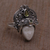 Peridot cocktail ring, 'Janger Crown' - Peridot and Sterling Silver Face Cocktail Ring from Bali (image 2) thumbail