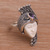 Amethyst cocktail ring, 'Peacock Prince' - Amethyst 925 Silver and Bone Face Ring from Bali (image 2c) thumbail
