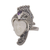 Amethyst cocktail ring, 'Peacock Prince' - Amethyst 925 Silver and Bone Face Ring from Bali (image 2d) thumbail