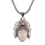 Amethyst pendant necklace, 'Bedugul Prince' - Amethyst and Sterling Silver Pendant Necklace from Bali