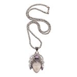 Amethyst pendant necklace, 'Bedugul Prince' - Amethyst and Sterling Silver Pendant Necklace from Bali