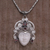 Garnet pendant necklace, 'Bedugul Prince' - Garnet and Sterling Silver Pendant Necklace from Bali (image 2) thumbail
