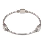 Sterling silver bangle bracelet, 'Square Reflection' - Sterling Silver Square Shape Bangle Bracelet from Bali