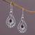 Garnet dangle earrings, 'Drop of Red' - Sterling Silver and Garnet Dangle Earrings from Indonesia