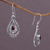 Garnet dangle earrings, 'Drop of Red' - Sterling Silver and Garnet Dangle Earrings from Indonesia (image 2b) thumbail