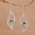 Peridot dangle earrings, 'Jungle Dew' - Peridot and Sterling Silver Dangle Earrings from Indonesia (image 2) thumbail