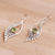 Peridot dangle earrings, 'Jungle Dew' - Peridot and Sterling Silver Dangle Earrings from Indonesia (image 2c) thumbail