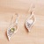 Peridot dangle earrings, 'Jungle Dew' - Peridot and Sterling Silver Dangle Earrings from Indonesia (image 2d) thumbail