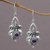 Amethyst dangle earrings, 'Glorious Majesty' - Amethyst and Sterling Silver Dangle Earrings from Indonesia (image 2) thumbail