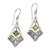 Peridot dangle earrings, 'Gianyar Dangle' - Handmade Sterling Silver Green Peridot Dangle Earrings thumbail