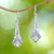 Peridot dangle earrings, 'Bali Gleam' - Peridot and Sterling Silver Dangle Earrings from Indonesia