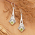 Peridot dangle earrings, 'Bali Gleam' - Peridot and Sterling Silver Dangle Earrings from Indonesia