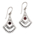 Garnet dangle earrings, 'Crimson Fanfare' - Garnet and Sterling Silver Dangle Earrings from Indonesia