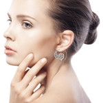 Sterling silver half-hoop earrings, 'Dazzling Flourish' - Handmade Sterling Silver Half Hoop Earrings from Indonesia