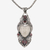 Garnet pendant necklace, 'Royal Knight' - Garnet and Sterling Silver Carved Pendant Necklace form Bali thumbail