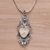 Blue topaz pendant necklace, 'Royal Knight' - Blue Topaz and Sterling Silver Carved Necklace from Bali (image 2) thumbail