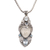 Blue topaz pendant necklace, 'Royal Knight' - Blue Topaz and Sterling Silver Carved Necklace from Bali thumbail