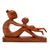 Wood sculpture, 'Playful Mother' - Hand-Carved Suar Wood Mother and Child Sculpture from Bali thumbail