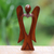 Wood figurine, 'Heart of an Angel' - Hand Carved Wood Figurine of an Angel with Heart Feature (image 2) thumbail
