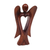 Holzfigur - Handgeschnitzte Holzfigur eines Engels mit Herzfunktion