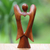 Wood figurine, 'Heart of an Angel' - Hand Carved Wood Figurine of an Angel with Heart Feature (image 2b) thumbail