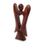 estatuilla de madera - Figura de madera tallada a mano de un ángel con función de corazón