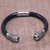 Blue topaz cuff bracelet, 'Heart of the Night' - Blue Topaz and Sterling Silver Cuff Bracelet from Bali (image 2b) thumbail