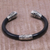 Blue topaz cuff bracelet, 'Heart of the Night' - Blue Topaz and Sterling Silver Cuff Bracelet from Bali (image 2c) thumbail
