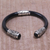 Onyx cuff bracelet, 'Heart of the Night' - Onyx and Sterling Silver Cuff Bracelet from Bali (image 2c) thumbail