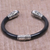 Onyx cuff bracelet, 'Heart of the Night' - Onyx and Sterling Silver Cuff Bracelet from Bali (image 2d) thumbail