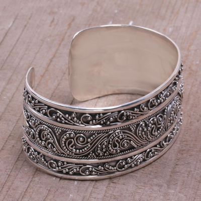 Sterling silver cuff bracelet, Temple Vine