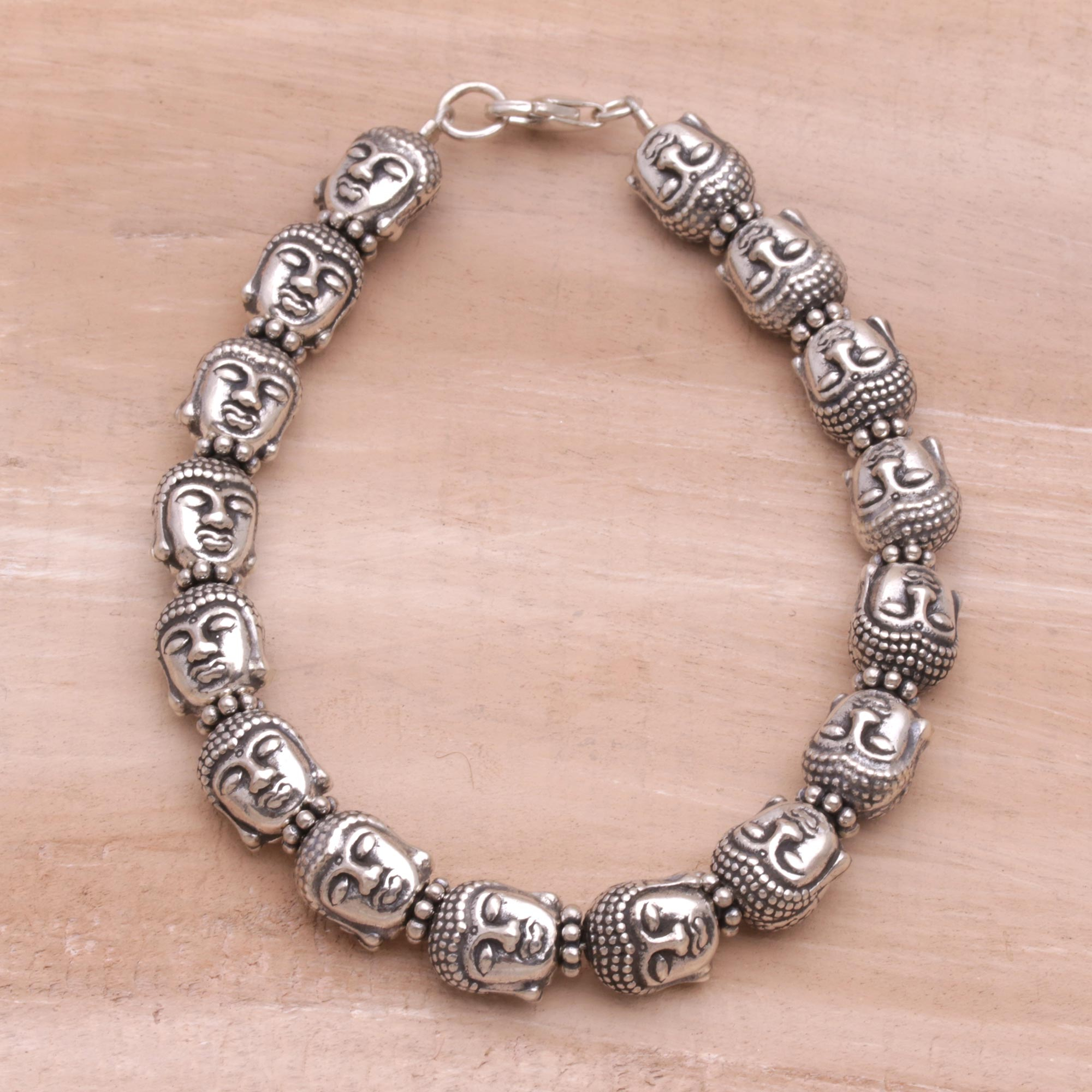 silver buddha bracelet