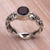 Garnet single stone ring, 'Temple Creeper' - Garnet and Sterling Silver Single Stone Ring from Bali (image 2) thumbail