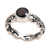 Garnet single stone ring, 'Temple Creeper' - Garnet and Sterling Silver Single Stone Ring from Bali thumbail