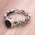 Garnet single stone ring, 'Temple Creeper' - Garnet and Sterling Silver Single Stone Ring from Bali (image 2c) thumbail