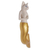 Wood wall sculpture, 'Mermaid Kitty in White' - Mermaid Cat Wall Sculpture in White and Gold from Bali (image 2b) thumbail