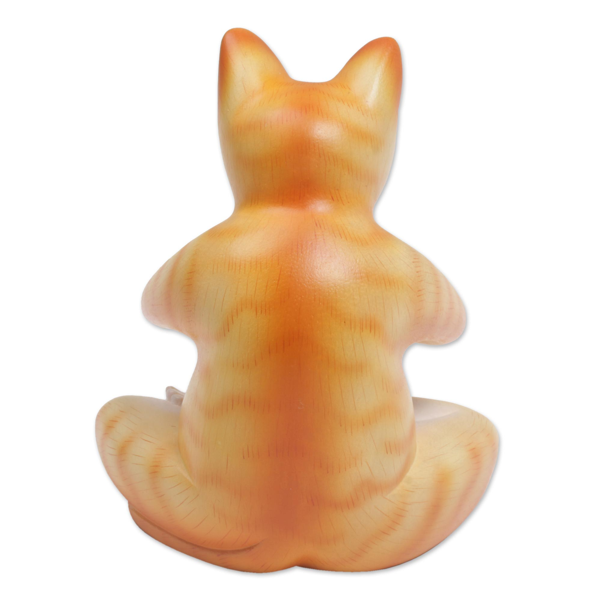 meditating cat sculpture