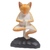 estatuilla de madera - Estatuilla de gato de madera meditando en naranja y blanco de Bali
