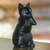 Wood sculpture, 'Kitty Hears No Evil' - Hand-Carved Black Suar Wood Cat Sculpture from Bali (image 2b) thumbail