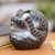 Wood sculpture, 'Virtuous Kitty' - Curled Wood Cat Sculpture in Grey and White from Bali (image 2) thumbail