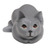 Wood sculpture, 'Resting Kitty in Grey' - Hand-Carved Resting Wood Cat Sculpture in Grey from Bali thumbail